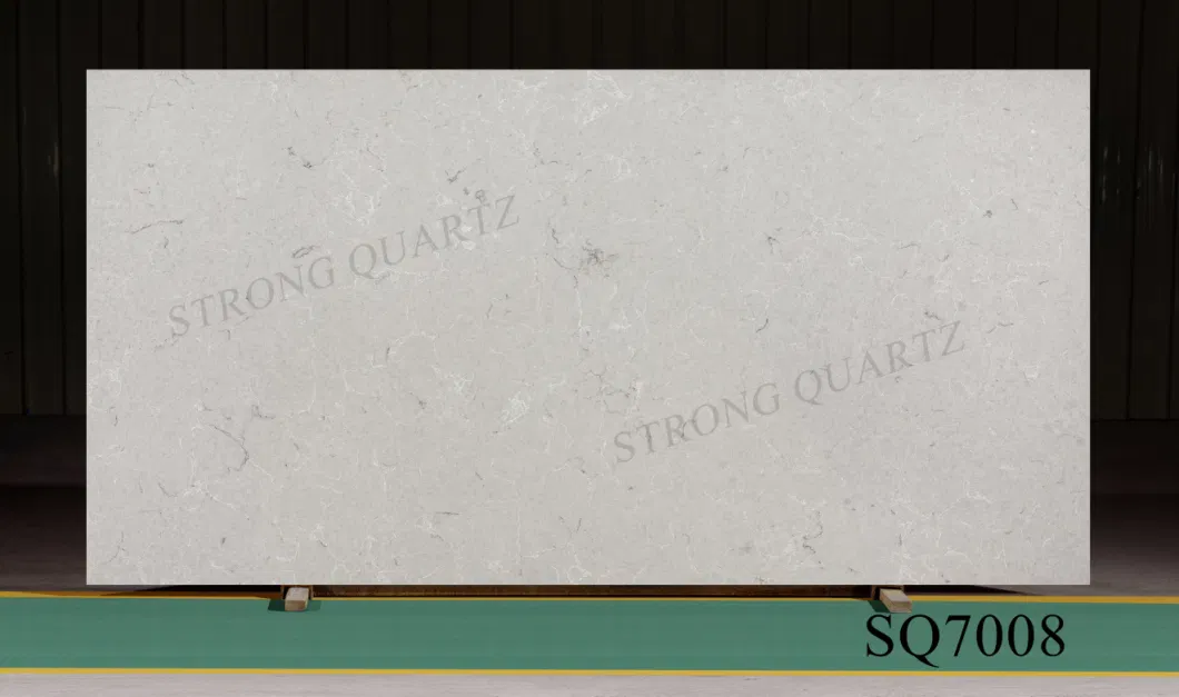 Grey Quartz Countertop Pure Color Quartz Stone Slab for Worktop/Table/Bathroom/Island in China